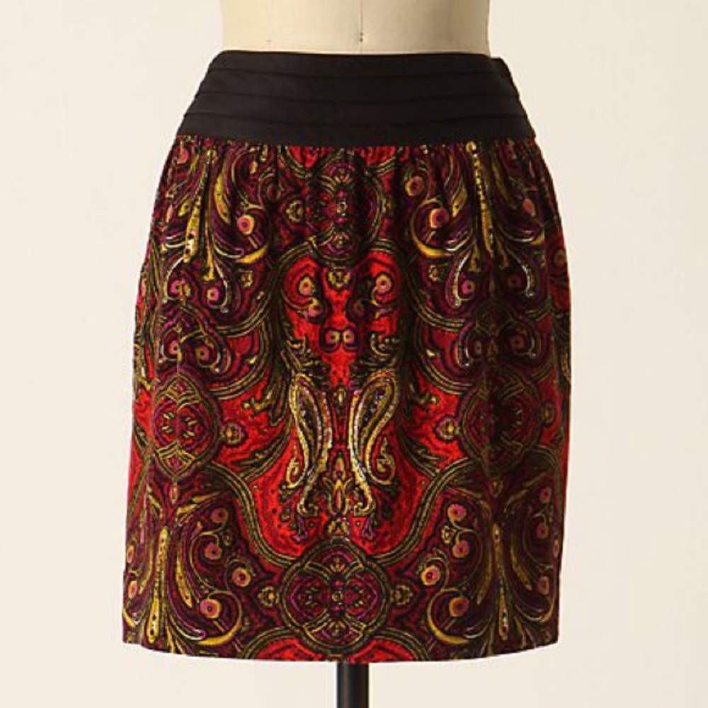 Anthropologie Gidra paisley cord skirt